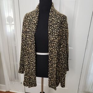 Ruby Rd. Sweater Cardigan Jacket Brown Cream   Size 1X Plus